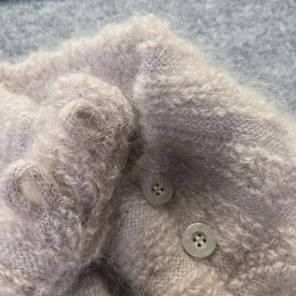 Vintage Escada Coat Womens 36 Small Beige Mohair Wool Long Knit Cardigan 80s - Picture 4 of 12